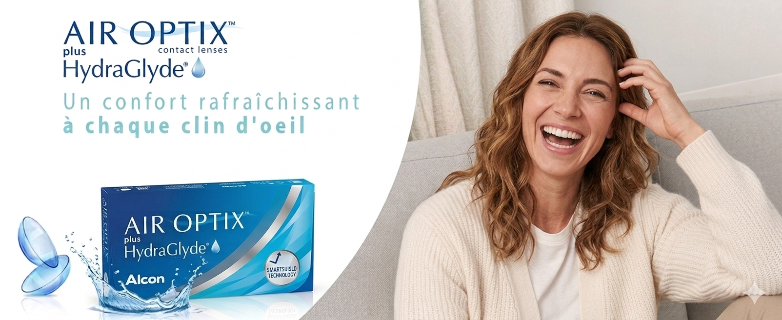 Air Optix Plus Hydraglyde Banner